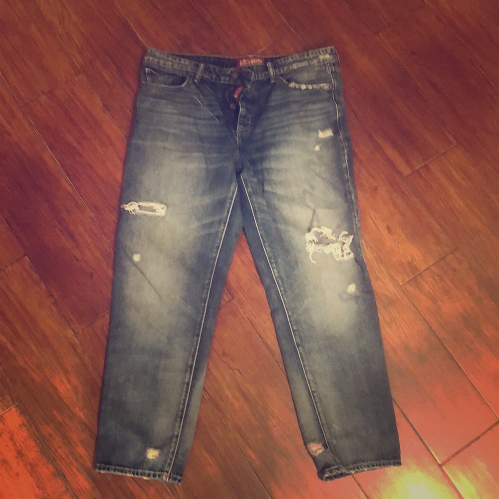 Lucky brand distressed jeans.  Short